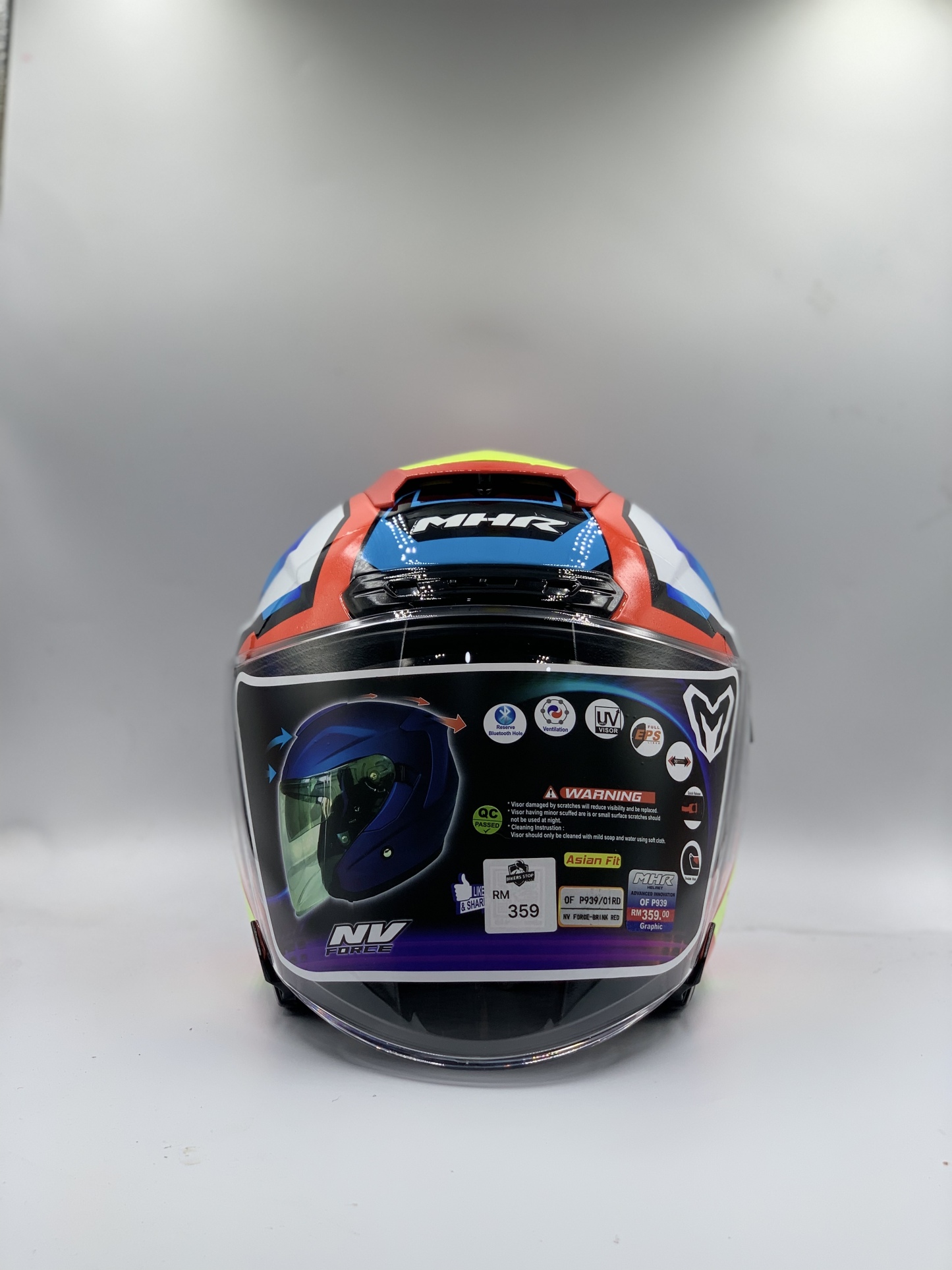 MHR Helmet Open Face BRINK RED GRAPHIC (SIRIM)